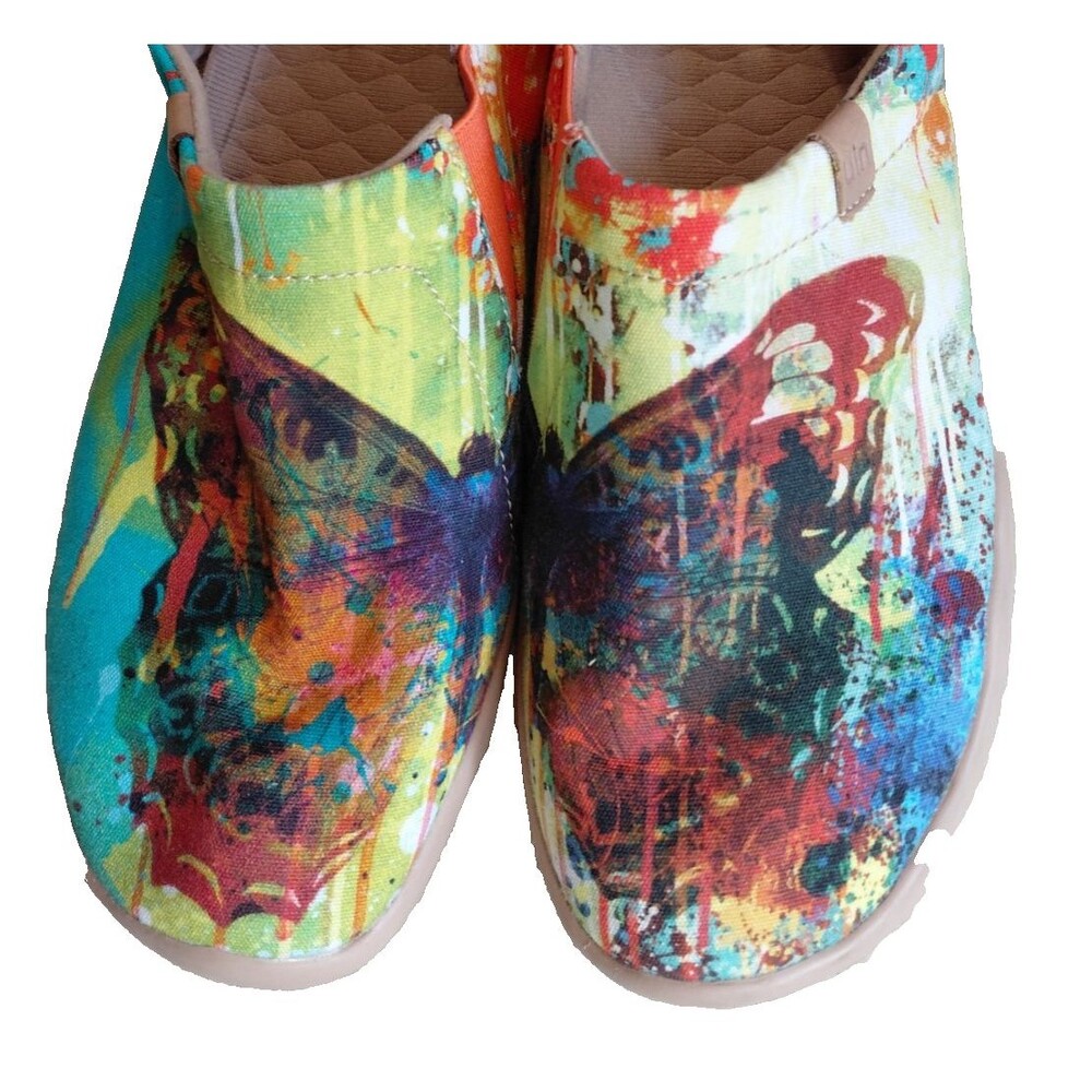 UIN "Mottled Butterfly" Art Travel Shoes Womens Sz 7 Gorgeous!